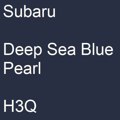 Subaru, Deep Sea Blue Pearl, H3Q.